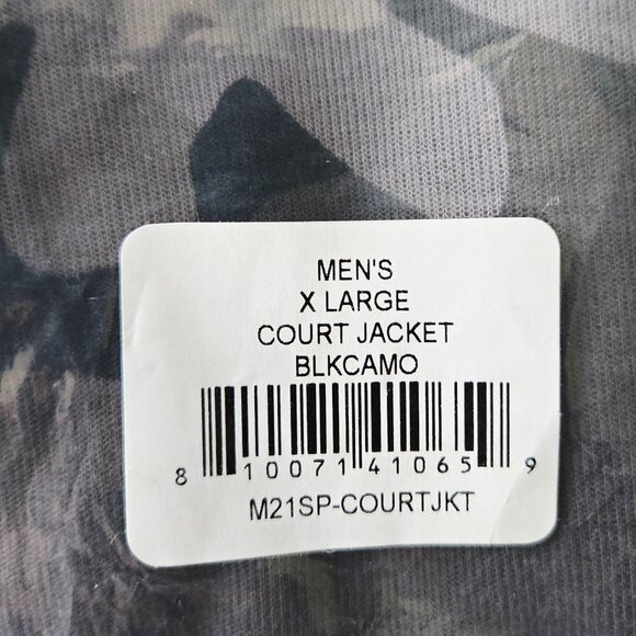 NWT Men's Flint Park Court Sport Jacket Black Gray Camo Poly/Cotton Blend XL $88 - Picture 4 of 8